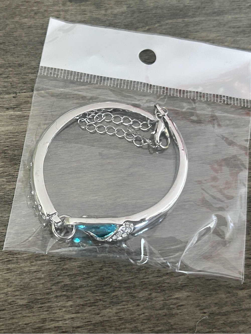 Silver Bracelet with Blue Crystal Accent - Women Jewelry